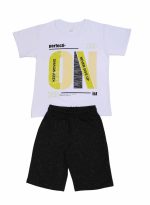 Σετ αγόρι μακό καλοκαιρινό Λευκό-Μαύρο