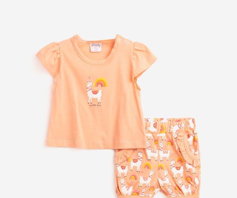 Σετ βρεφικό μακό κορίτσι Μπλούζα-Σορτς σομον  3-12Μ
