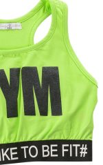 Mπουστάκι αθλητικό κορίτσι GYM σε λαχανί χρώμα