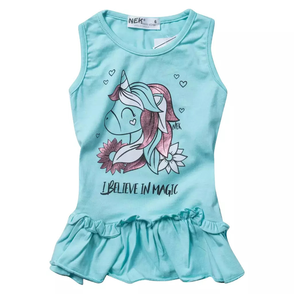 Nek Kids Wear Παιδικό Φόρεμα Γαλάζιο βαμβακερό 3-24Μ