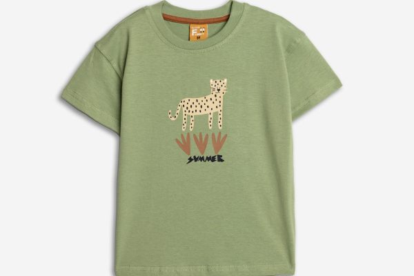 Μπλούζα κοντό μανίκι  αγόρι σε χρώμα Λαδί aspen green
