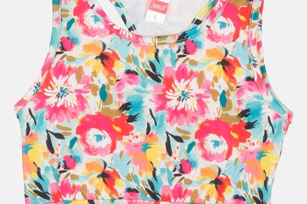 Μπλούζα κορίτσι καλοκαιρινή Crop Top με τύπωμα allover print