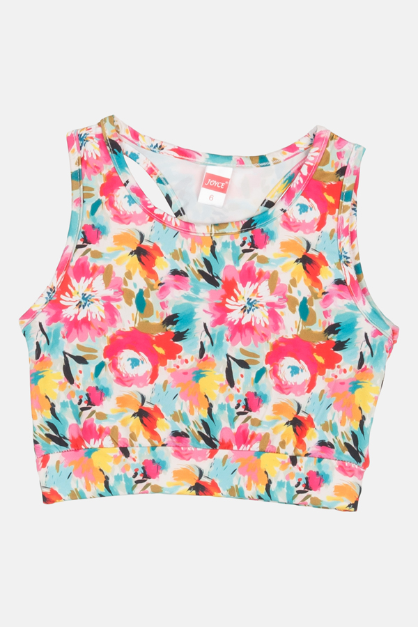 Μπλούζα κορίτσι καλοκαιρινή Crop Top με τύπωμα allover print
