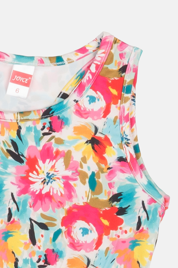 Μπλούζα κορίτσι καλοκαιρινή Crop Top με τύπωμα allover print