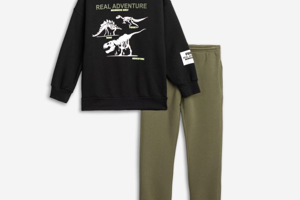 Σετ φόρμα φούτερ για αγόρι Real Adventure Μαύρο-Λαδί