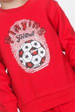Πιτζάμα αγοριών Dreams με στάμπα FOOTBALL σε κόκκινο χρώμα