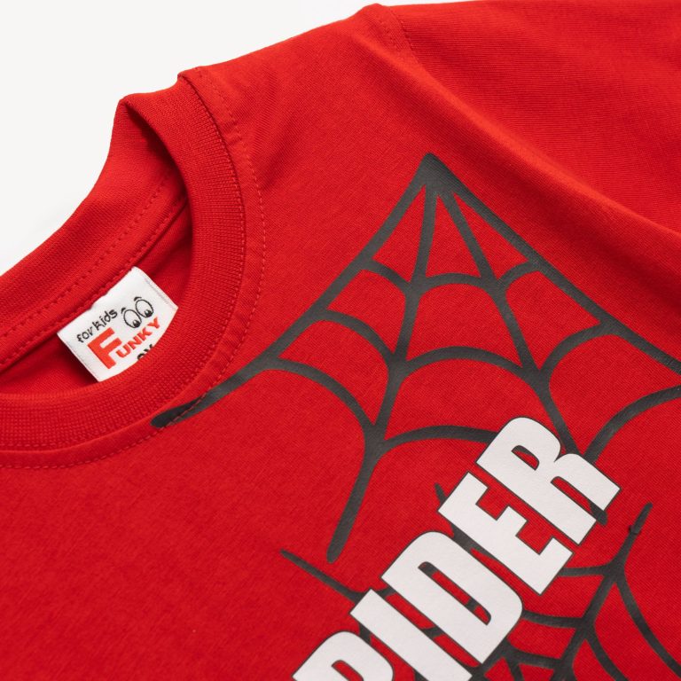 Σετ Bebe Αγόρι 2-6 Ετών – Μπλούζα Μακό Spider & Βερμούδα Κόκκινο/Μαύρο