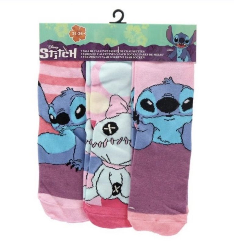 Παιδικές Κάλτσες Κοριτσιών Stitch Disney – Σετ 3 Τεμαχίων