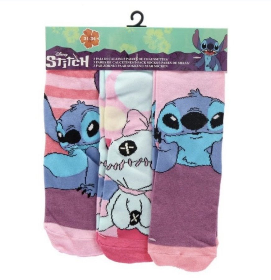 Παιδικές Κάλτσες Κοριτσιών Stitch Disney – Σετ 3 Τεμαχίων