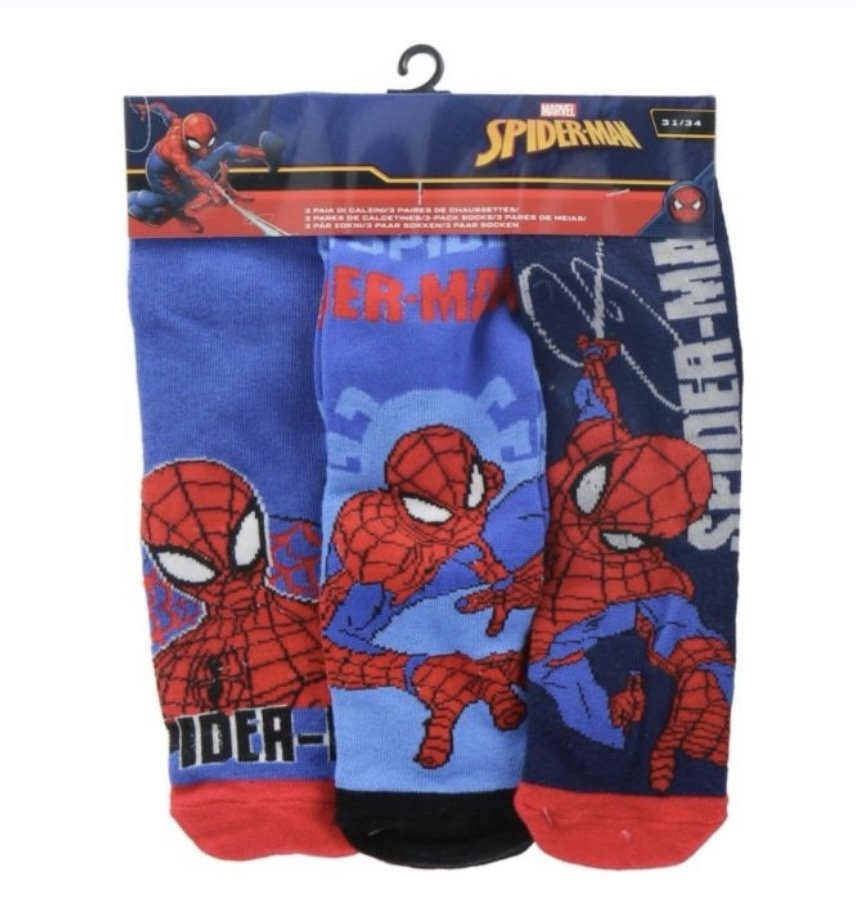 Παιδικές Κάλτσες Αγοριών Spider-Man Marvel – Σετ 3 Τεμαχίων