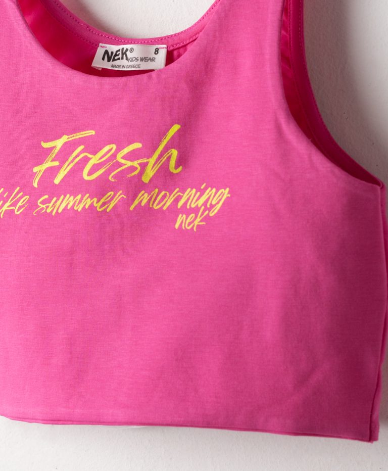 Σετ Καλοκαιρινό Κορίτσι Nek Kids Wear 8-16 Ετών με Τοπάκι & Ποδηλατικό Κολάν