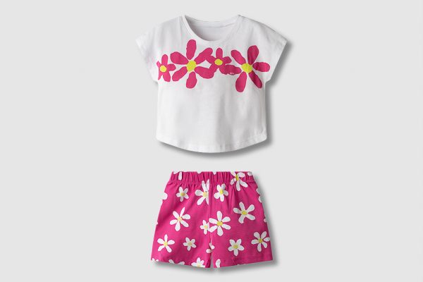 Σετ Καλοκαιρινό Κορίτσι Nek Kids Wear 2-6 Ετών με Εμπριμέ Σορτσάκι