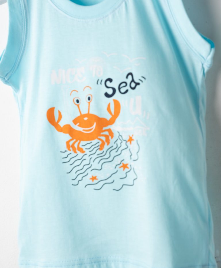 Σετ Μακό Ράντα Αγόρι Nek Kids Wear 2-6 Ετών με Μπλούζα Aqua & Μπλε Βερμούδα