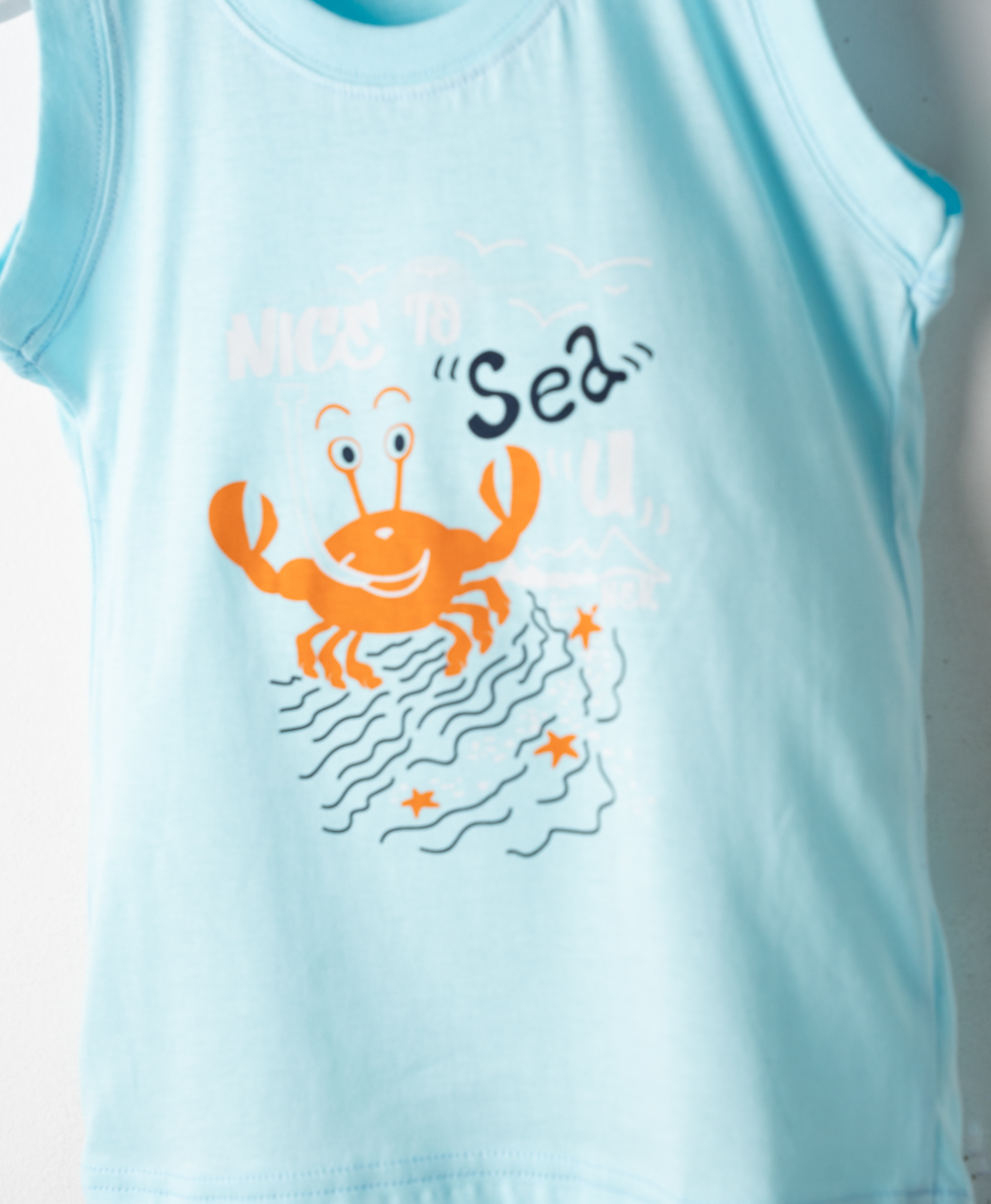 Σετ Μακό Ράντα Αγόρι Nek Kids Wear 2-6 Ετών με Μπλούζα Aqua & Μπλε Βερμούδα