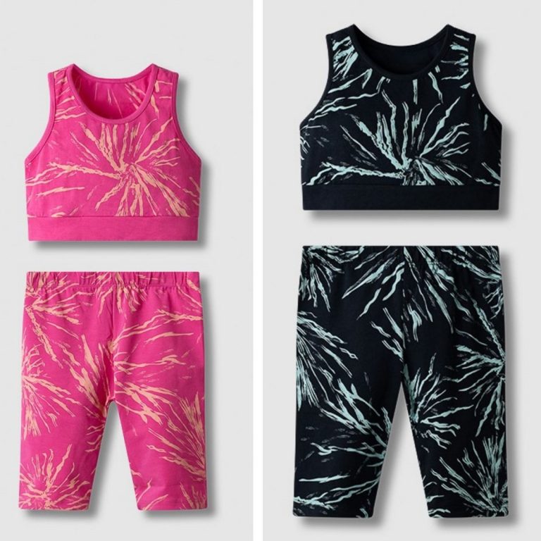 Σετ Κορίτσι Μπουστάκι & Κολάν Nek Kids Wear σε Φούξια & Μπλε Μαρέν