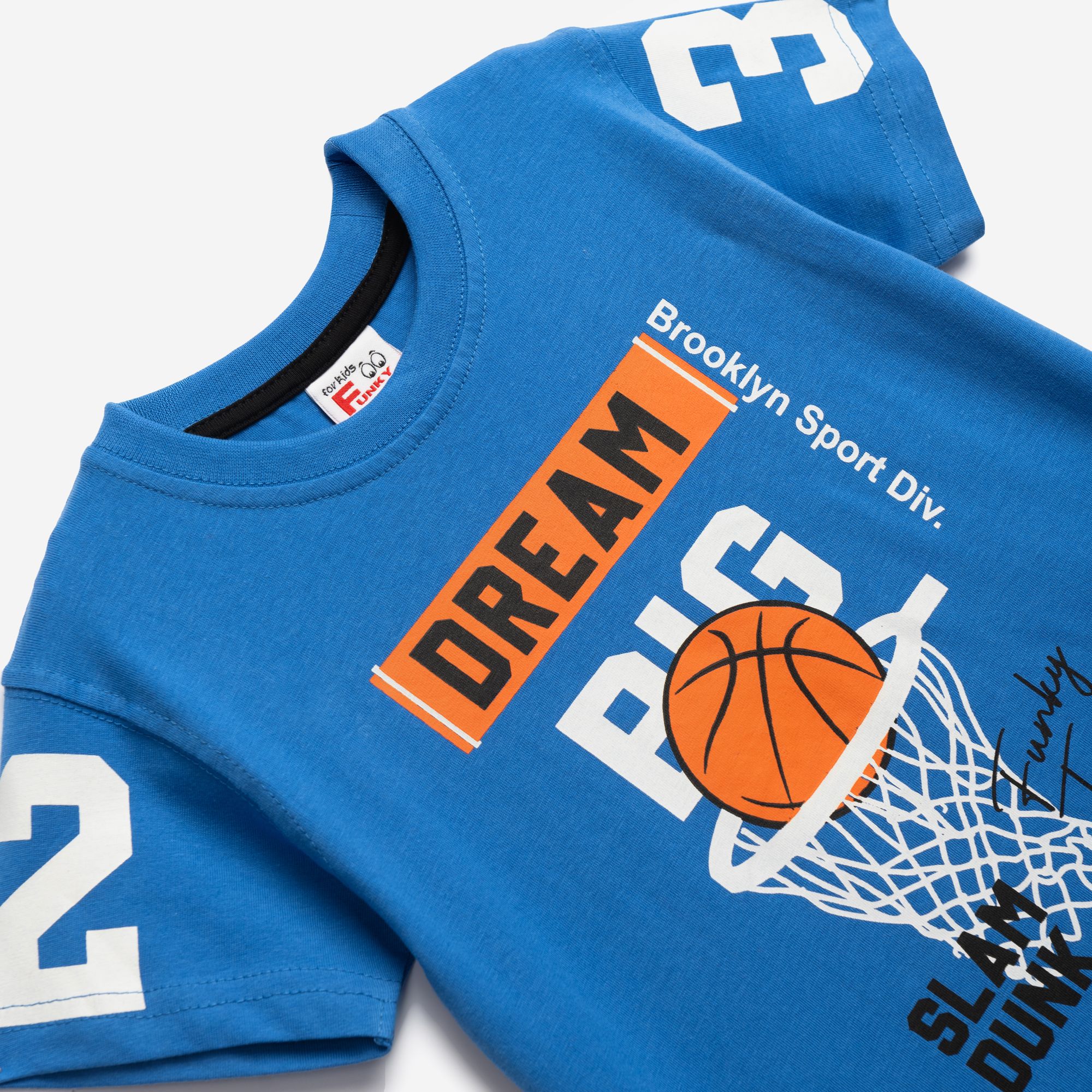 Σετ αγόρι FUNKY 1-6 ετών με μπλούζα “Dream Big” και βερμούδα με τύπωμα
