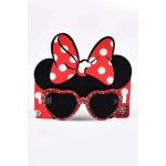 Παιδικά γυαλιά ηλίου Minnie Disney σε σχήμα καρδιάς και κόκκινο χρώμα.