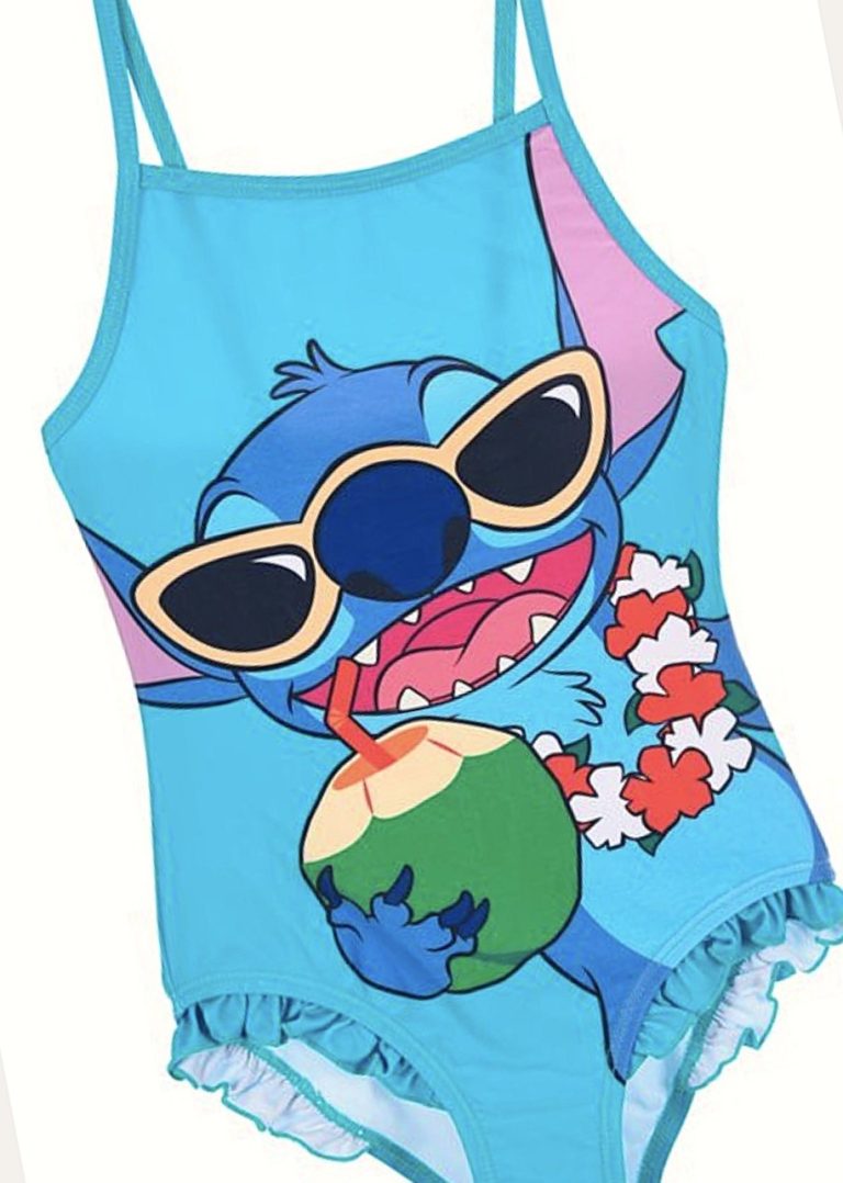 Ολόσωμο παιδικό μαγιό κοριτσιού Disney Stitch βεραμάν