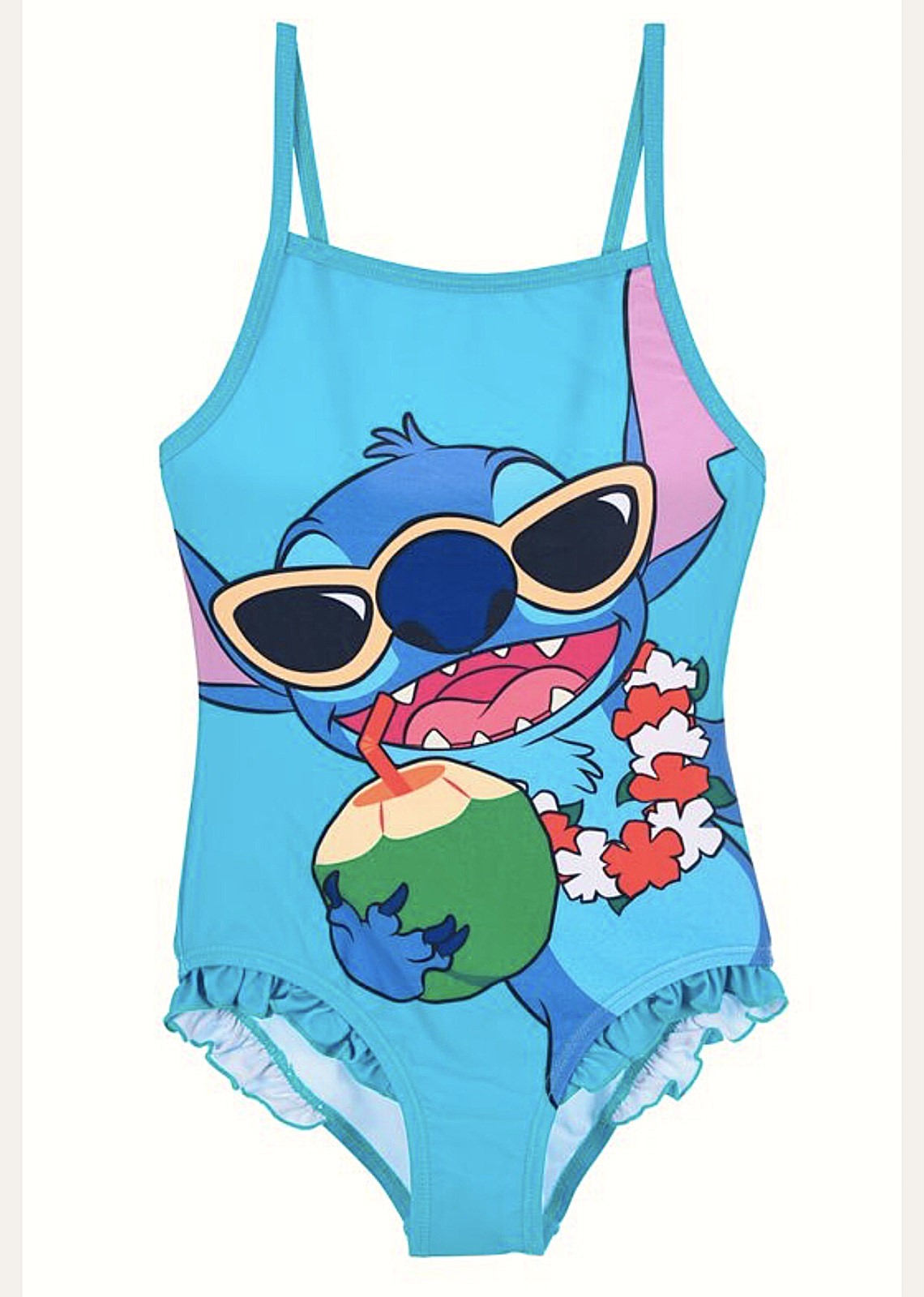 Ολόσωμο παιδικό μαγιό κοριτσιού Disney Stitch βεραμάν