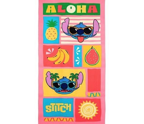 Παιδική πετσέτα θαλάσσης Disney Stitch κίτρινο/κοραλλί.
