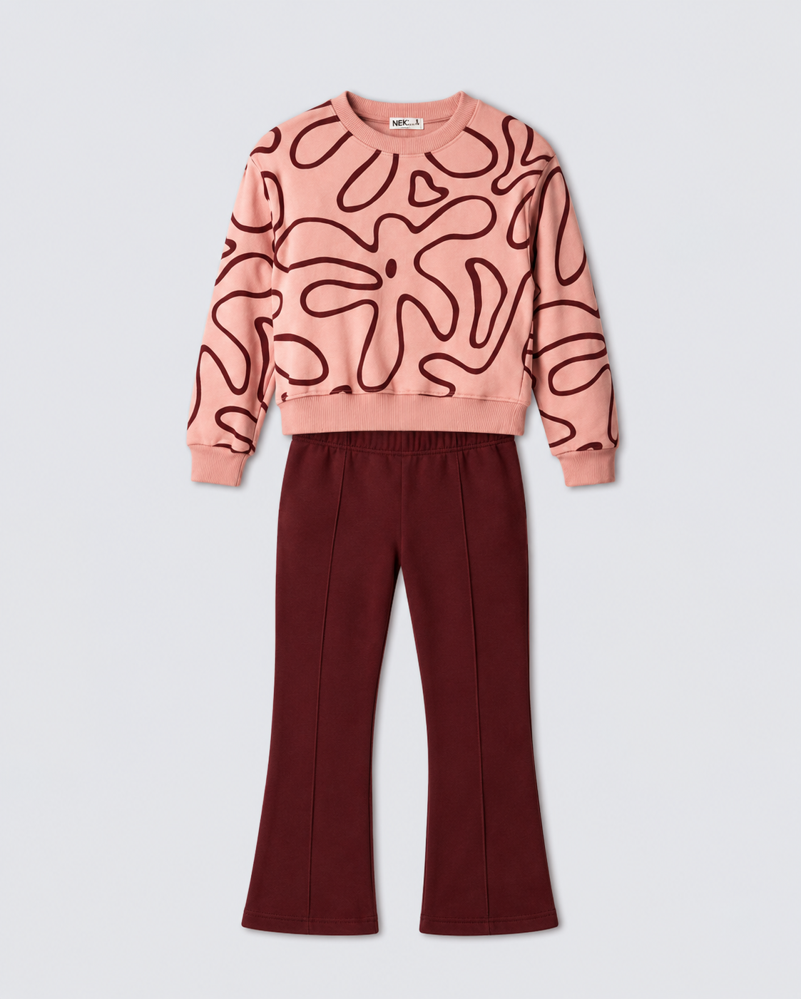 Σετ κορίτσι με καμπάνα παντελόνι 2 τεμάχια NEK Kids Wear