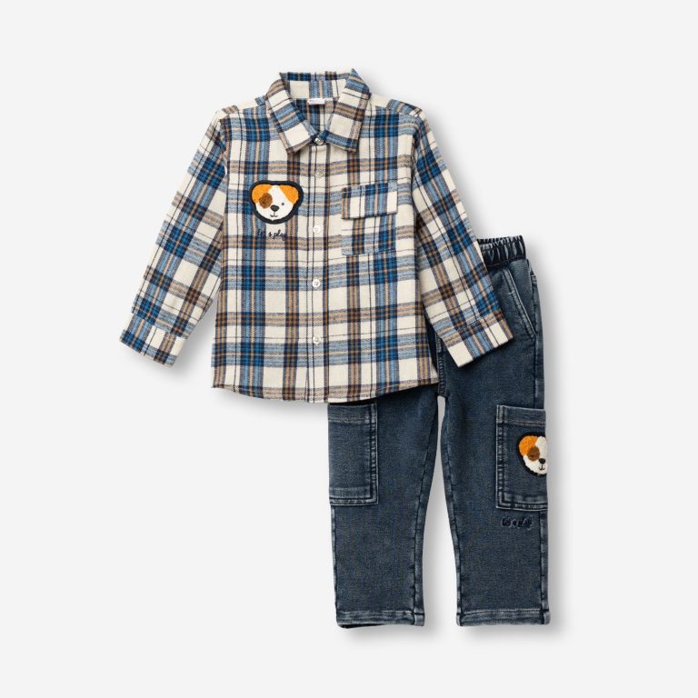 Σετ πουκάμισο + παντελόνι αγόρι 3-24 μηνών Funky