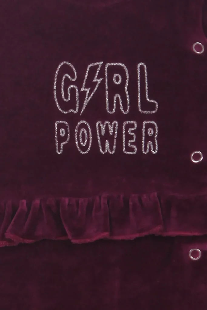 Βρεφικό ολόσωμο φορμάκι βελουτέ Girl Power 3-12 μηνών Dreams