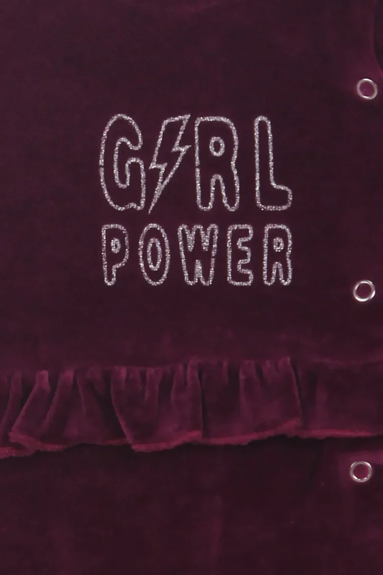 Βρεφικό ολόσωμο φορμάκι βελουτέ Girl Power 3-12 μηνών Dreams
