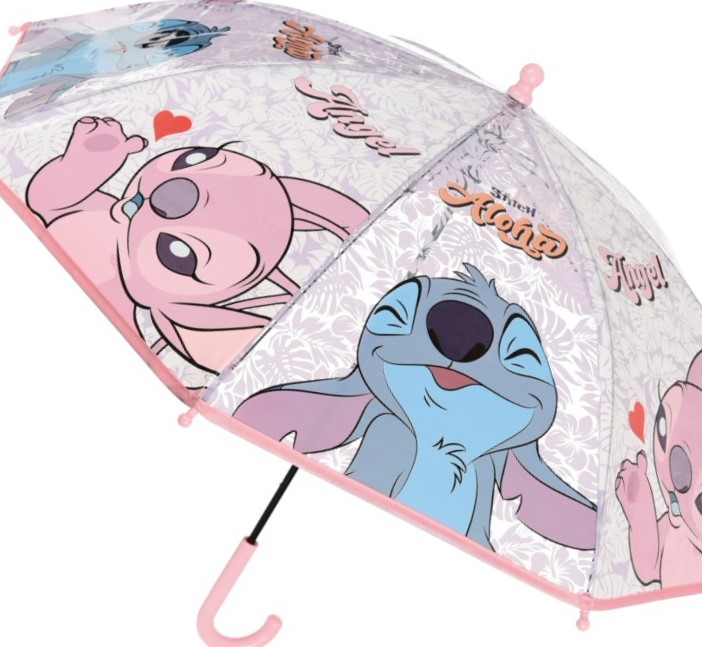 Παιδική ομπρέλα Stitch Disney σε ροζ/μοβ αποχρώσεις για κορίτσι